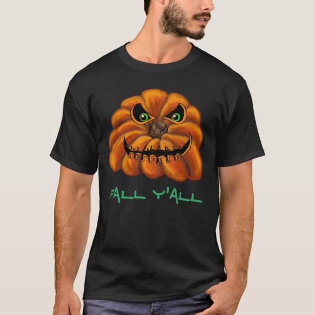T-shirt Jack-O-Lantern Automne Whimsical Ya'll (Devant)