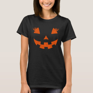 T-shirt Jack-o'-lantern Citrouille Eyelashes Face Hallowen