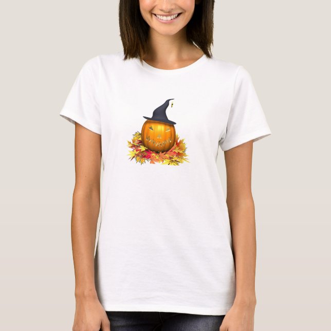 T-shirt Jack-O-Lantern & Feuilles (Devant)