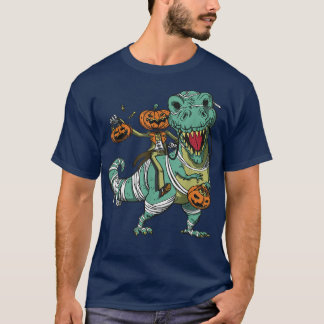 T-shirt Jack-o'-lantern Riding Mummy Dinosaur T re Hallowe
