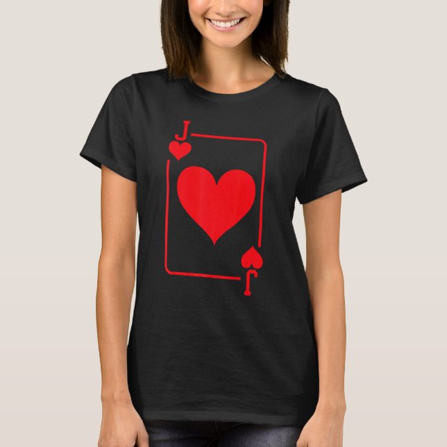 T-shirt Jack Of Hearts Jeu Carte Halloween Costume Rouge (Devant)