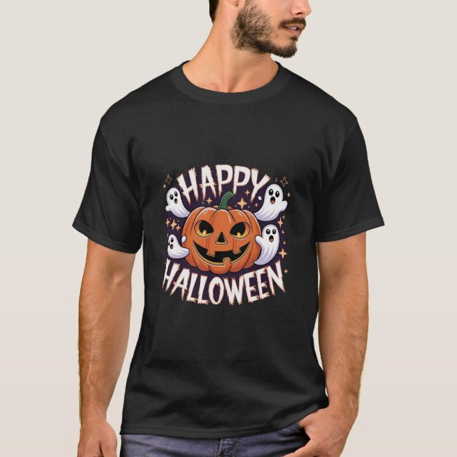 T-shirt Jack-O'Lantern et Ghosts Halloween Fun (Devant)