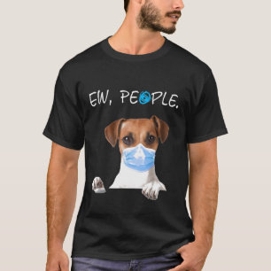 T-shirt Jack Russell Chien Ew Chien Portant Un Masque Visa