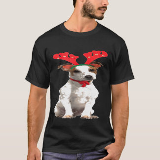 T-shirt Jack Russell Reindeer Chien de Noël Drôle