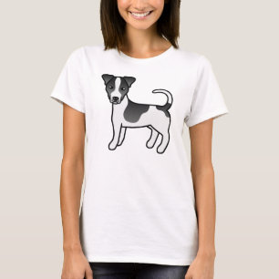 T-shirt Jack Russell Terrier à poil lisse noir et blanc