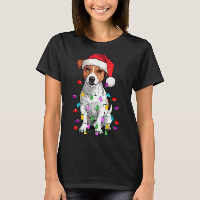 T-shirt Jack Russell Terrier Dog Christmas Sweater Xmas Pe (Devant)