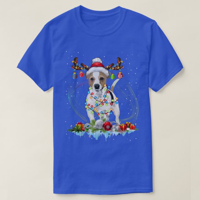 T-shirt Jack Russell Terrier Reindee Fun de Noël (Design devant)