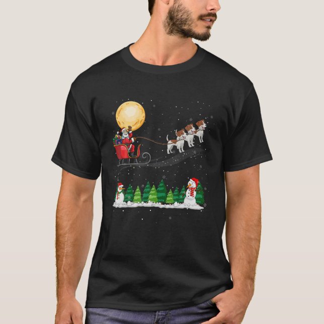 T-shirt JACK RUSSELLS Chiens Arbre Chandail de Noël Xmas A (Devant)