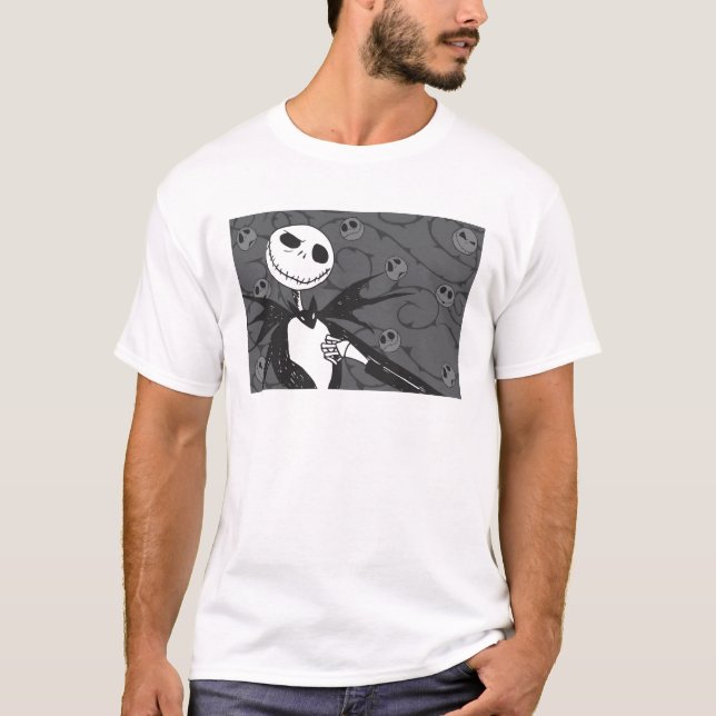 T-shirt Jack Skellington | Arrière - plan de Skellington (Devant)