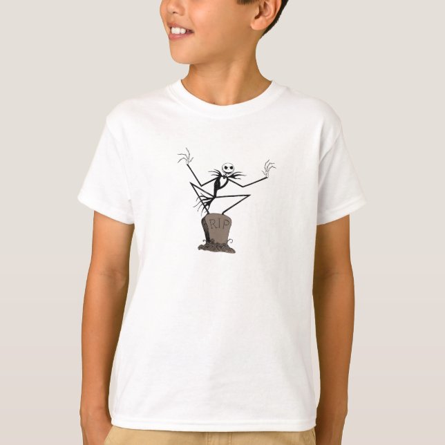 T-shirt Jack Skellington | Se tenir debout sur la pierre t (Devant)
