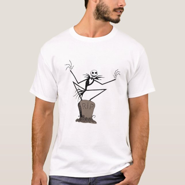T-shirt Jack Skellington | Se tenir debout sur la pierre t (Devant)