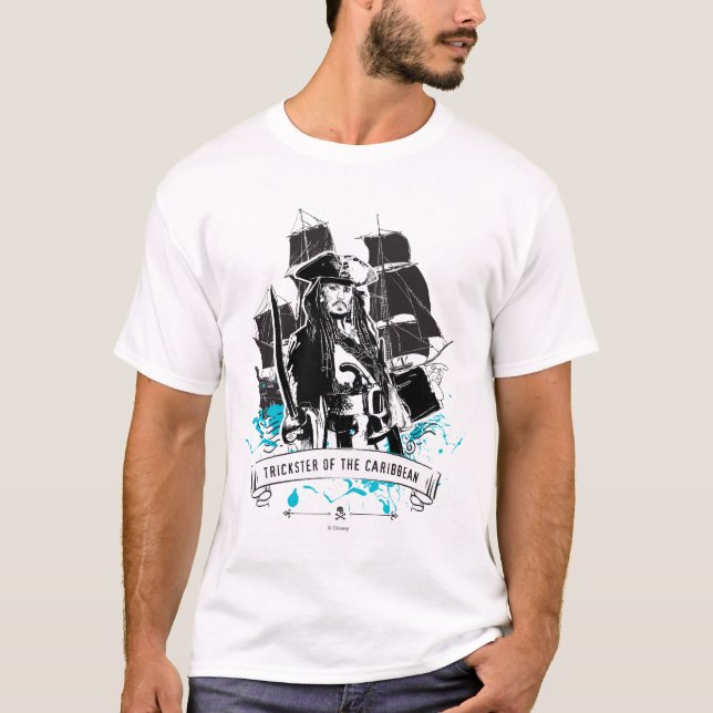 T-shirt Jack Sparrow - Trickster des Caraïbes (Devant)