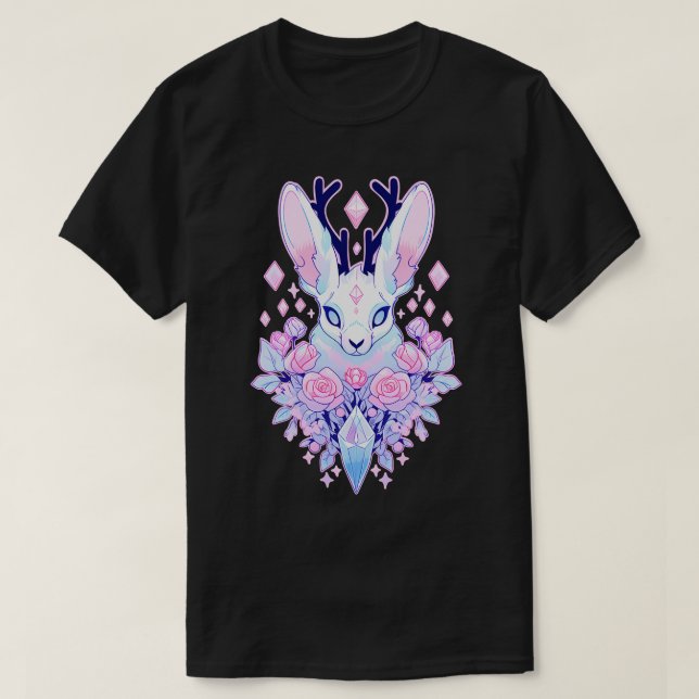 T-shirt Jackalope Pastel Goth (Design devant)
