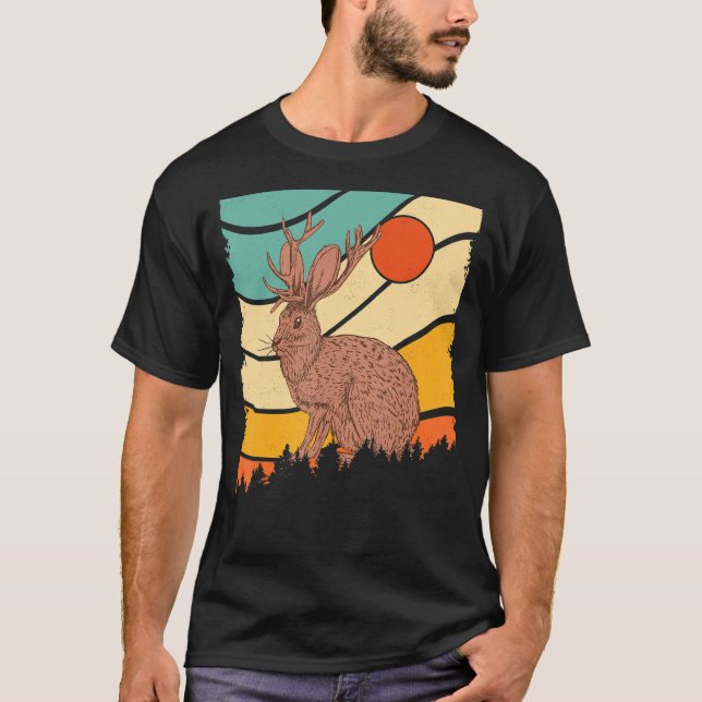 T-shirt Jackrabbit Desert Sunset Mountain Cactus Sunshine  (Devant)