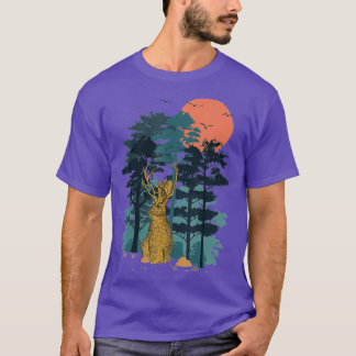T-shirt Jackrabbit Mountain Pine Tree Sky Birds are Flying