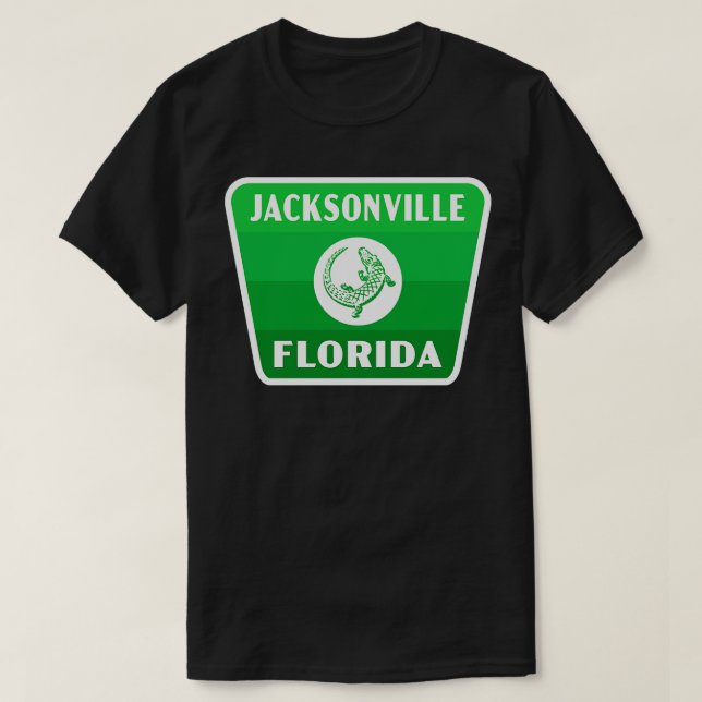T-shirt Jacksonville Florida Retro Gator Badge Vert (Design devant)