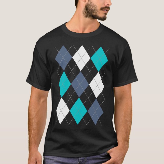 T-shirt Jacquard : Nom de code" chemise bleue "éclectique (Devant)