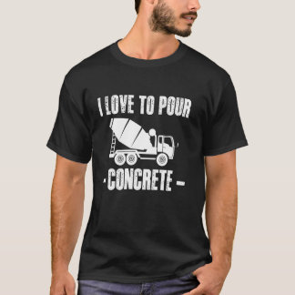 T-shirt J'adore couler Équipe de travailleurs en béton