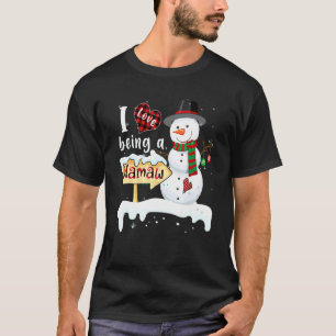T-shirt J'adore être un bonhomme de neige Mamaw Noël Xmas