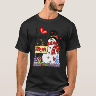 T-shirt J'adore être un bonhomme de neige Yaya Noël Xmas