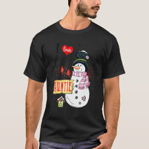 T-shirt J'adore être une Tatie Bonhomme de Neige Noël Xmas