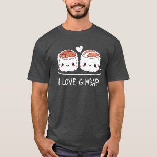T-shirt J'adore Gimbap Délice de nourriture coréenne en fa