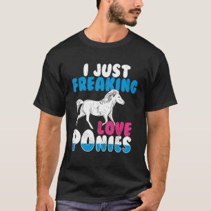 T-shirt J'adore juste les poneys Cute Funny Animal Humo