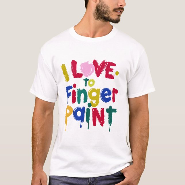 T-shirt J'adore la peinture sur doigt (Devant)