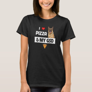T-shirt J'adore la pizza et mon chien Gsd berger allemand 