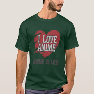 T-shirt J'adore l'anime design rétro