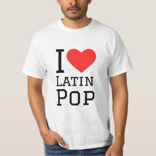 T-shirt J'adore Latin pop carré sticker