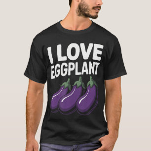 T-shirt J'adore l'aubergine Humour de légume drôle