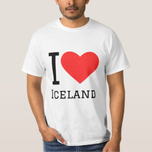 T-shirt J'adore l'autocollant carré islandais