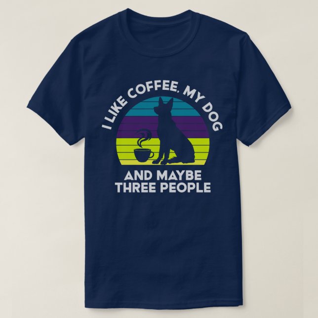 T-shirt J'adore le café et les chiens (Design devant)