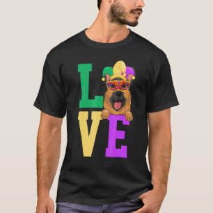 T-shirt J'adore le chien berger allemand Mardi Gras de la