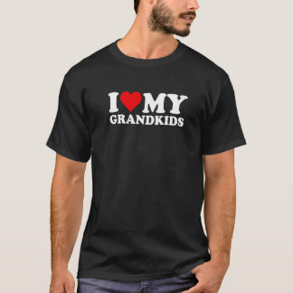 T-SHIRT J'ADORE LE COEUR DE MES PETITS-ENFANTS GRAND-DAUG