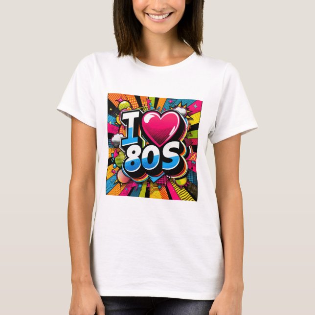 T-shirt j'adore le design rétro des années 80 (Devant)