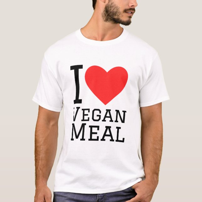 T-shirt J'adore le repas végétalien (Devant)