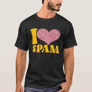 T-shirt J'adore le Spam en boîte cuit Porc Nourriture  Spa