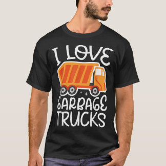 T-shirt J'adore les camions à ordures pour un camion à ord