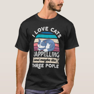 T-shirt J'adore les chats en descente rapide et environ tr