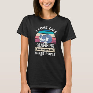 T-shirt J'adore les chats en glamping et j'aime trois pers