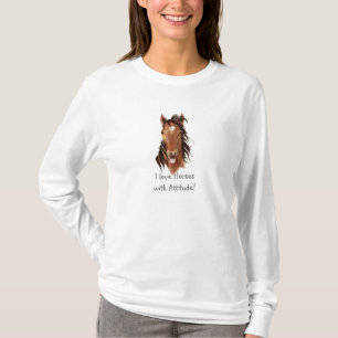 T-shirt J'adore les chevaux avec une attitude amusante Cit