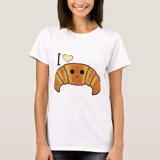 T-shirt J'adore les croissants les citations amusantes les (Devant)