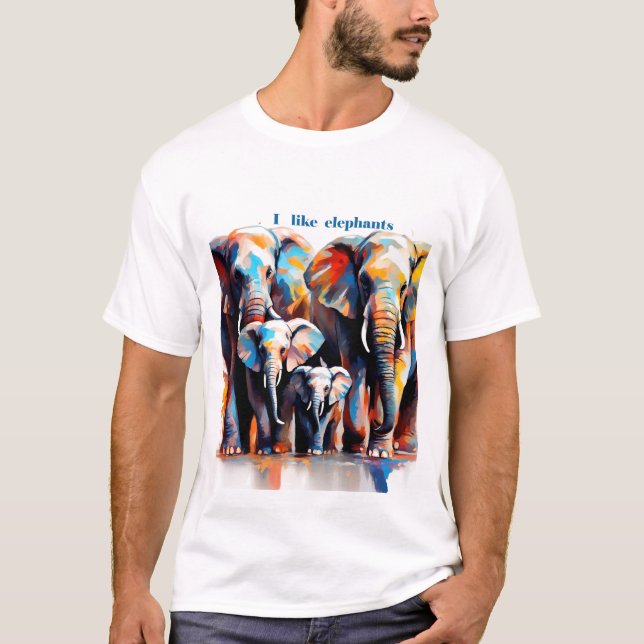 T-shirt J'adore les éléphants (Devant)
