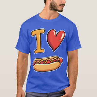 T-shirt J'adore les hot-dogs Snack de restauration rapide