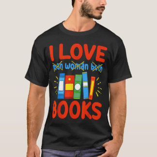T-shirt J'adore les livres drôle Aroace lecteur cadeau ama