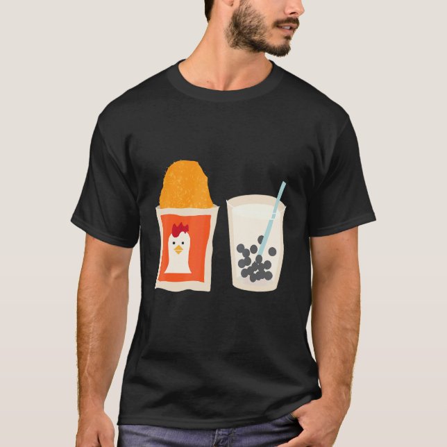 T-shirt J'adore les poulets surtout quand le thé à bulles  (Devant)