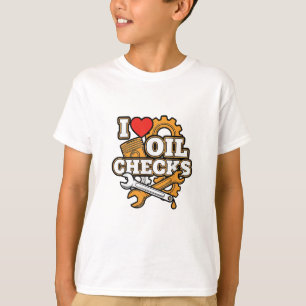 T-shirt J'adore les vérifications d'huile Drôle de mécanic