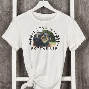 T-shirt J'adore ma photo de chien Rottweiler